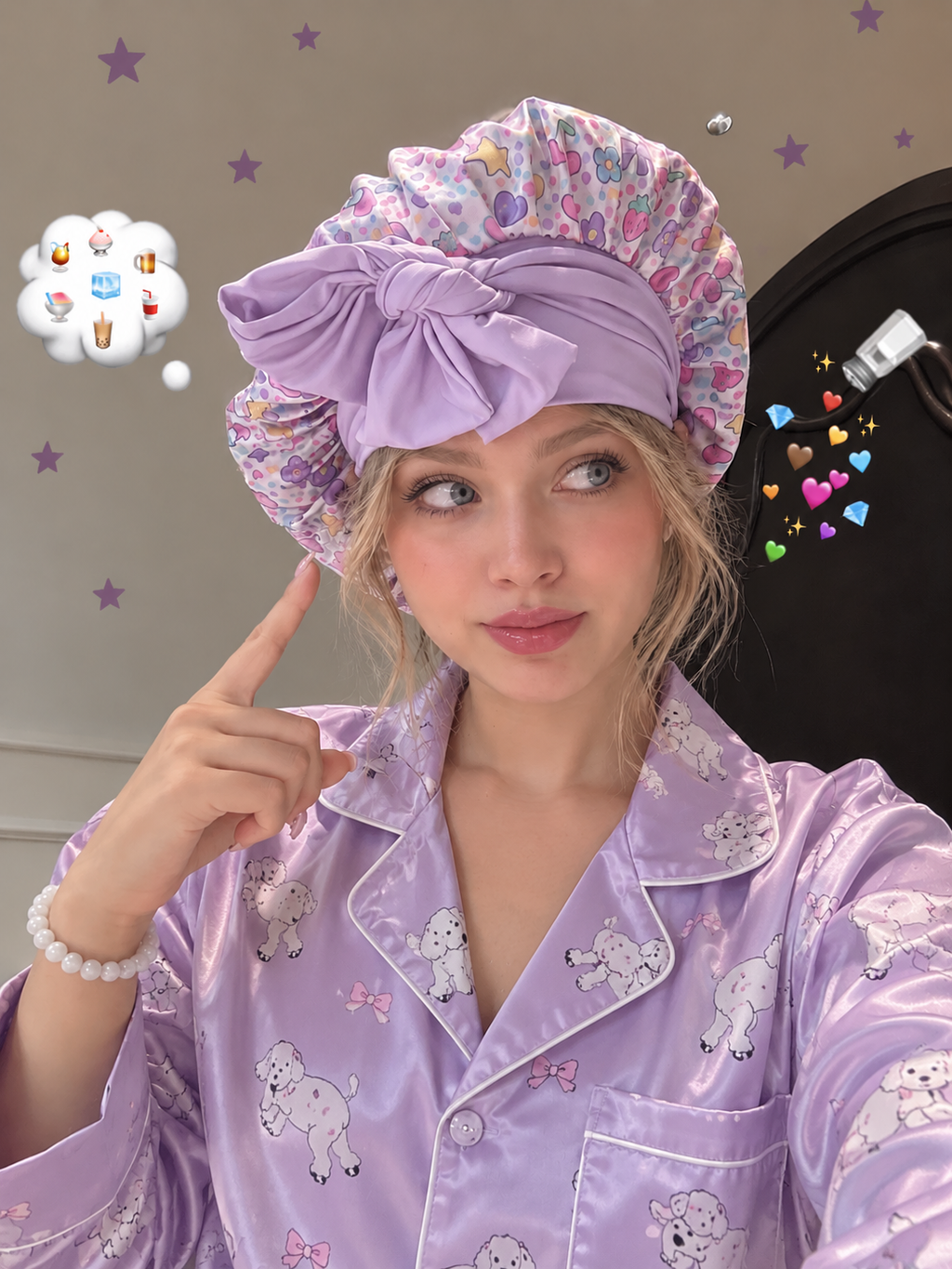 Bow Silk Sleep Bonnet-100% Mulberry Silk Sleep Bonnet – 22 Momme