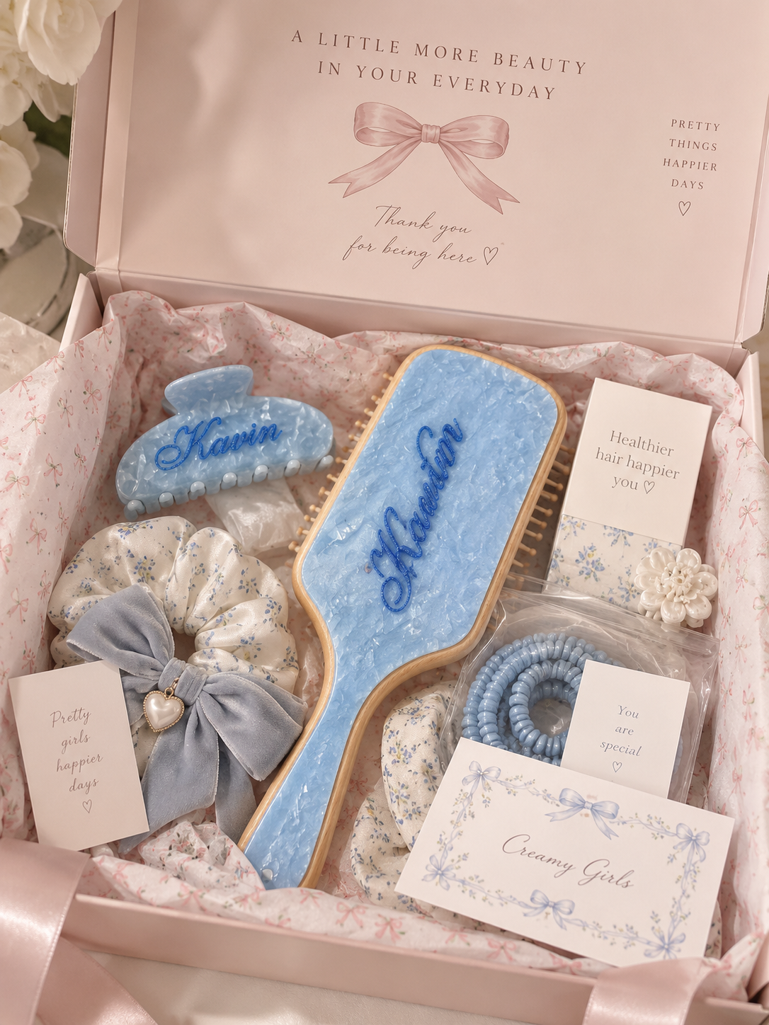Personalized Brush & Hair Clip + Lucky Scoop