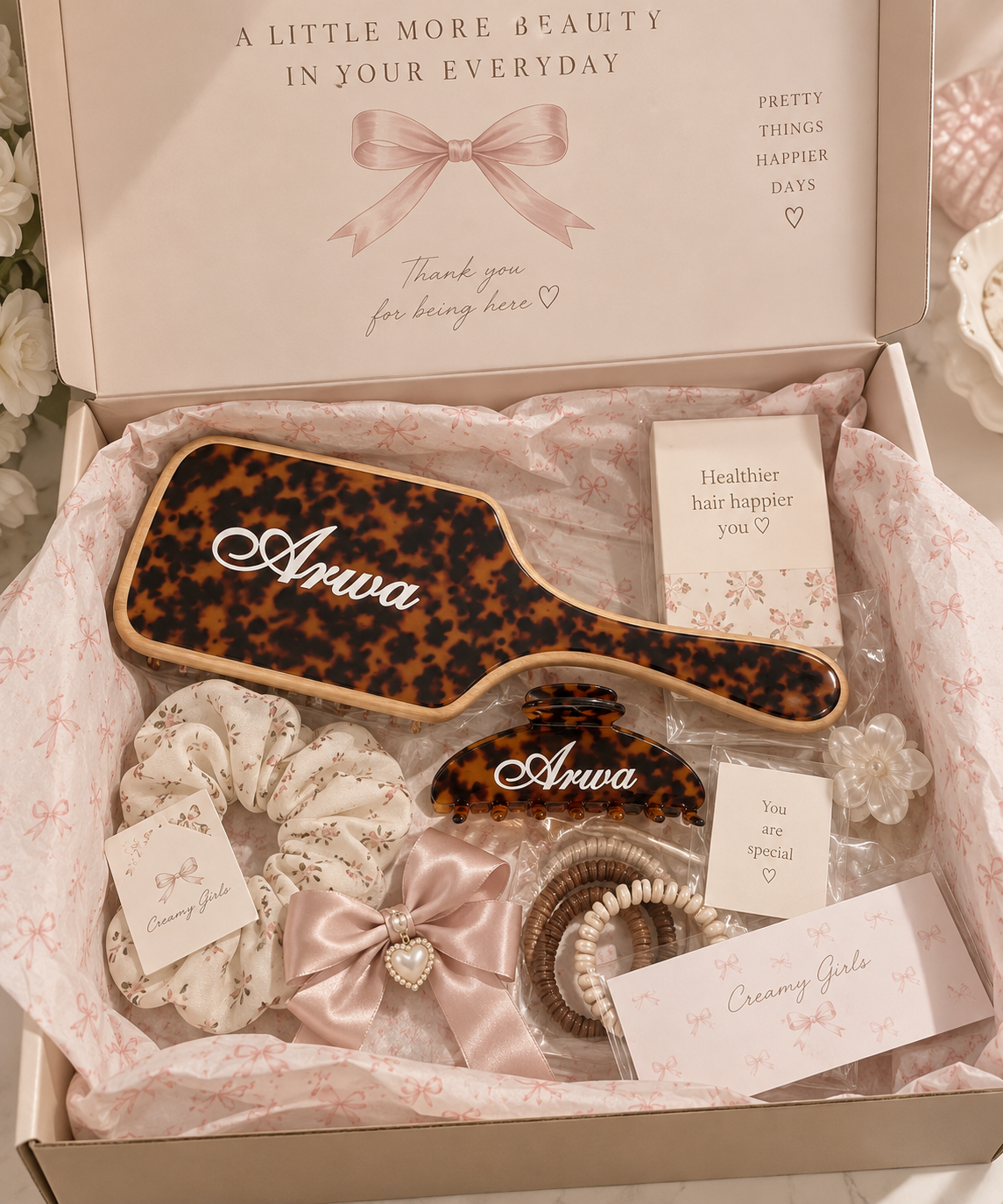 Personalized Brush & Hair Clip + Lucky Scoop