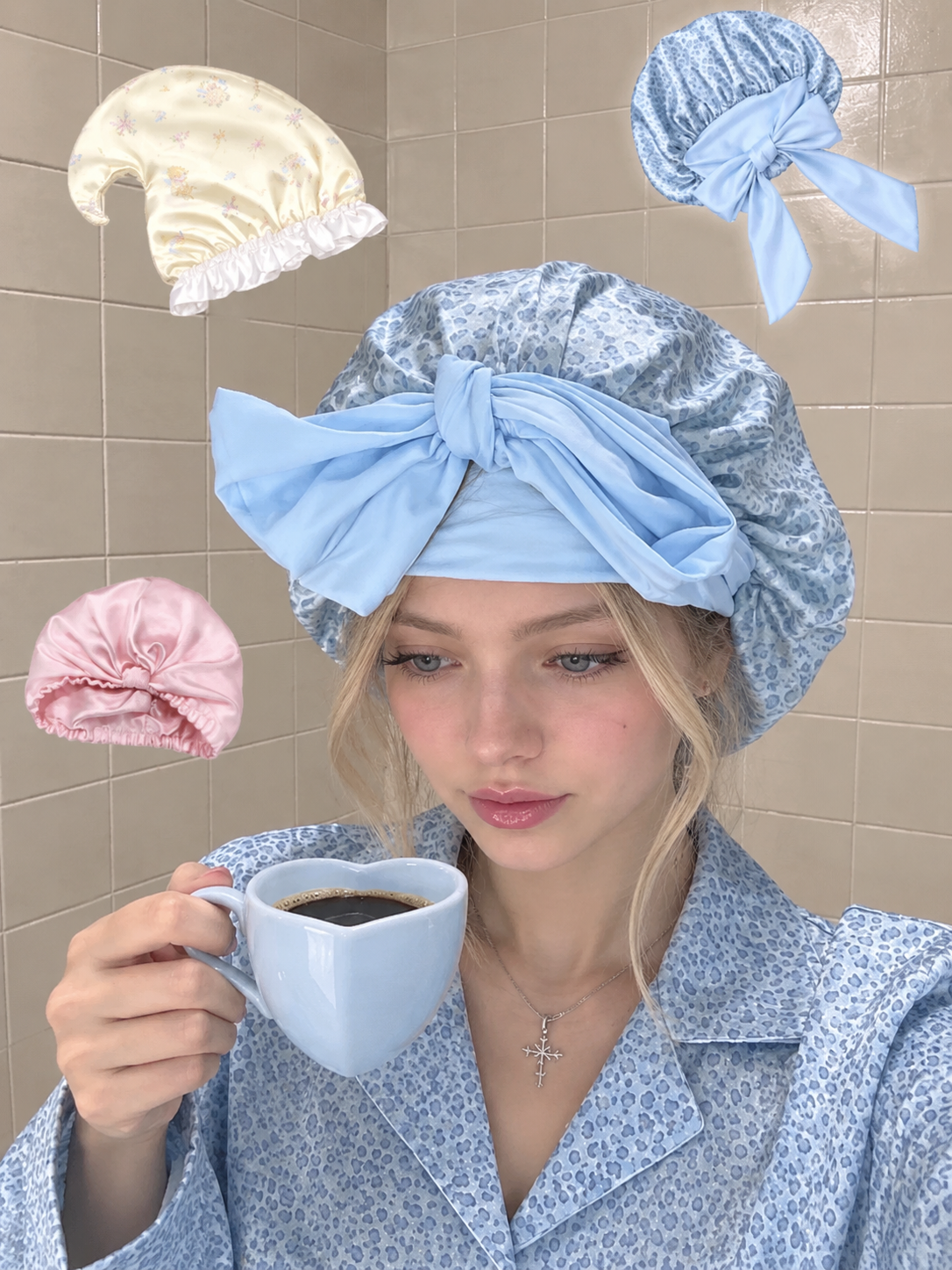 Bow Silk Sleep Bonnet-100% Mulberry Silk Sleep Bonnet – 22 Momme