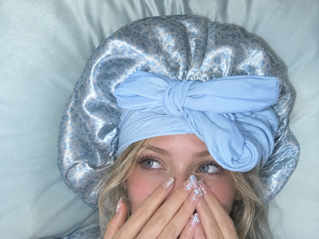Bow Silk Sleep Bonnet-100% Mulberry Silk Sleep Bonnet – 22 Momme