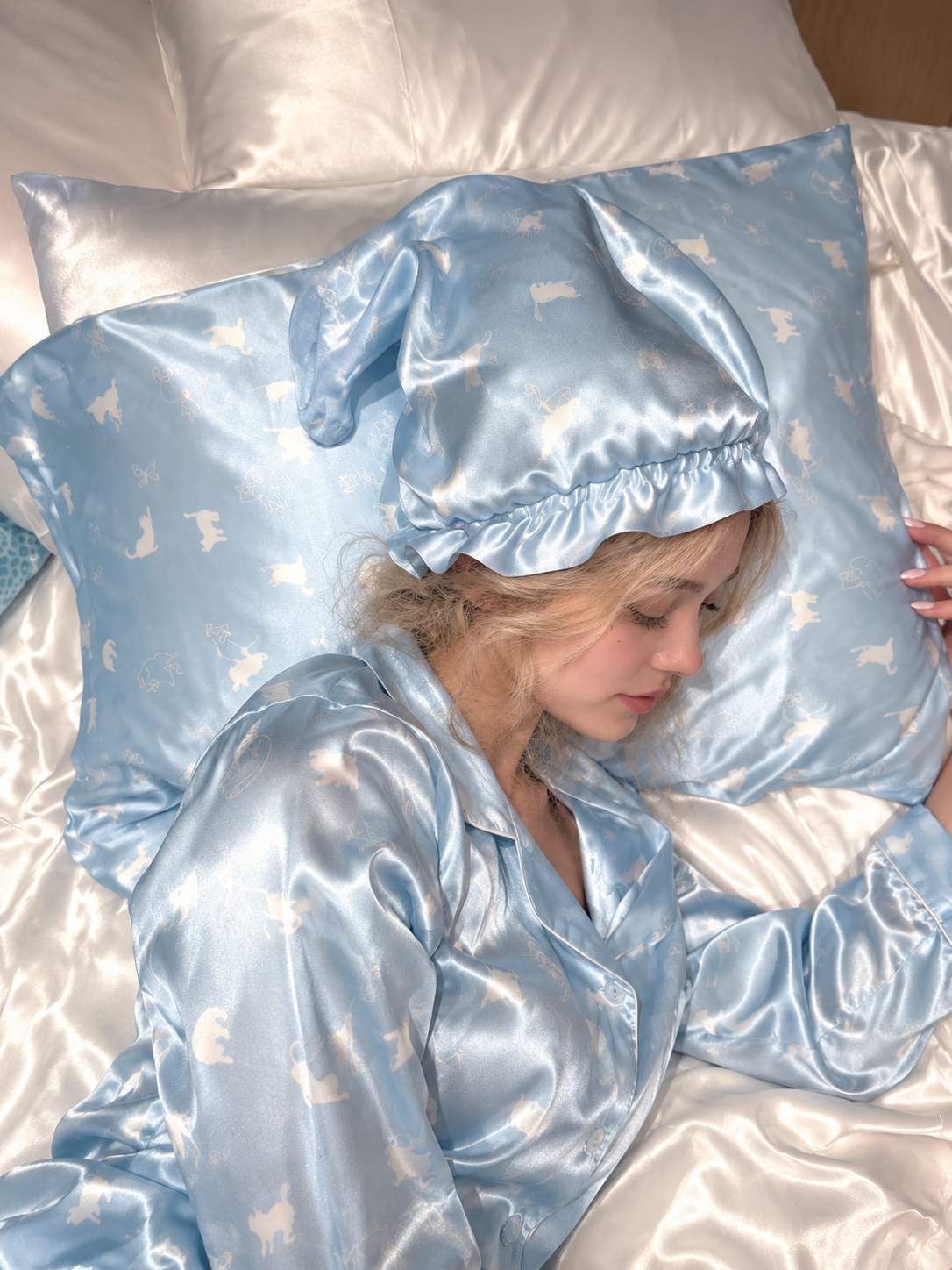 Long Silk Sleep Cap 100% Mulberry Silk Sleep Bonnet – 22 Momme